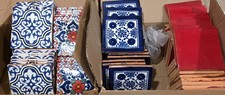82 Pieces Spanish Mexican Handpainted Terracotta Talavera  Tiles 4.25