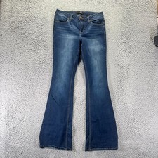 1822 Denim Jeans Womens 6 Blue Cotton Bootcut Travel Faded Whiskered Stretch picture