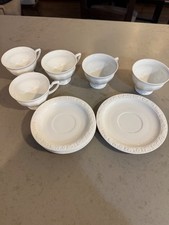 5 rosenthal selb Germany Maria tea cup and 4 saucers white picture