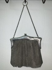 ANTIQUE 1900-1910 STERLING SILVER MESH PURSE EDWARDIAN CHAIN BAG Cleveland picture