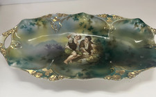 Antique RS Prussia Melon Eaters Oval Bowl Gold Gilt Porcelain Art DS43 picture
