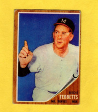 1962 Topps Birdie Tebbetts #588 Hi Milwaukee Braves VERY GOOD  picture