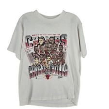 Vintage Chicago Bulls Shirt Mens Large White NBA Basketball Champs Salem 90s picture