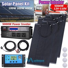 5000W Complete Solar Panel Kit Power Inverter Generator 30A 110V RV Grid System picture
