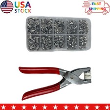 100 Pcs Snap Fastener Kit 9.5mm Press Studs with Pliers For Fabric Craft Clothes picture