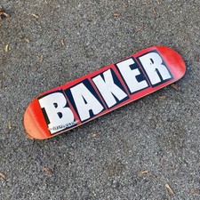 Baker Logo Skateboard Deck Red/Black/White BAKER Logo w/ Floral Grip Tape picture