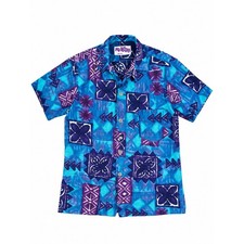 Vintage Mo Bettah Hawaii Aloha Shirt Barkcloth Style Metal Buttons Mens S Tiki picture