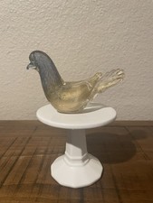 Vintage ‘Archimede Seguso’ Murano Glass Bird with Sticker ‘Sommerso, Foglia Oro’ picture
