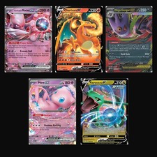 Pokemon TCG 5 Card Lot EX V Assorted Holo Rare NM English Random Trading Cards picture
