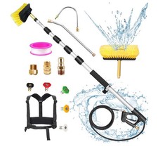 24FT Telescoping Pressure Washer Wand Kit - Extension Pole, Gutter Cleaner, B... picture