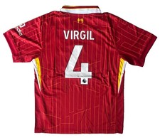 VIRGIL VAN DIJK Rare Hand Signed 2024/25 FC Liverpool Home Football Jersey COA picture