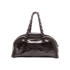 Chanel Luxe Ligne Bowler Bag Crinkled Leather Top Zip Shoulder Chain Bowling Bag picture