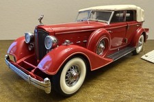 FRANKLIN MINT 1:24 SCALE 1934 PACKARD CONVERTIBLE SEDAN RED w/BOX READ picture