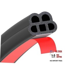 16.4Ft Car Door Rubber Seal Strip,2 Layer 5 Hole Automotive Weather Stripping picture