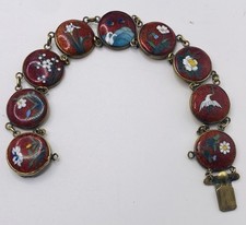 Meiji Japanese Ginbari Cloisonné Bracelet Extremely Rare Signed Unknown Maker  picture