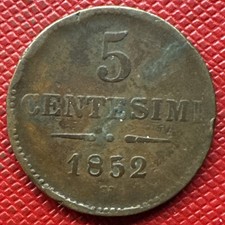 Italy, Italian States, Lombardy-Venetia 1852-V Copper 5 Centesimi. C# 31.2 picture