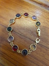 Bracelet Noppakao 9 Gems Gold Micron Plated Jewelry Thai Amulet picture