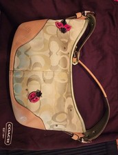 COACH Ladybug Signature One Shoulder Bag Purse Green Crystal Hobo Y2K 6723 Rare picture