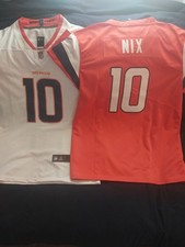 Bo Nix Jersey SET medium NFL On Field stitched player numbers and name plate picture