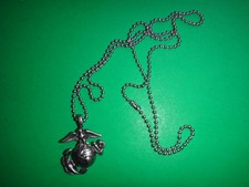 US Marine Necklace EGA Metal Insignia With Ball Chain picture