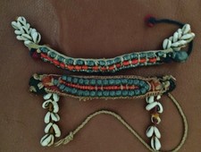 Banjara Bracelet/Armlet with Ties, Beading, Shells Vintage picture
