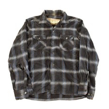 Vintage 1980s Distressed BVD Lanerossi Plaid Wool Flannel Button Up Shirt Men's picture