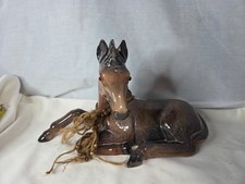 Large 14'' Vintage Ceramic Horse Foal Figurine Glass Eyes MCM Japan - Minor Chip picture