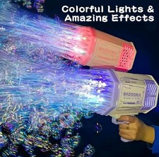 Bubble Gun, 69 Holes Bubble Machine Bubbles Kids Toys for Boys Girls Age 3 4 5 6 picture