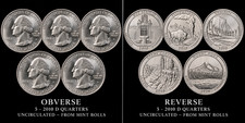 2010 D America Beautiful Quarters Complete 5 Coin Set UNC From Mint Rolls ATB picture