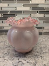 Vintage Fenton Peach Crest Art Glass Vase picture