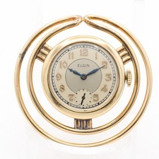 Vintage 8/0s 1937 Elgin Money Clip Mechanical Watch 526 USA 10K Gold Filled picture