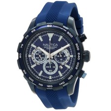 Nautica Nst Chronograph Quartz Blue Dial Men's Watch NAPNSF305 picture