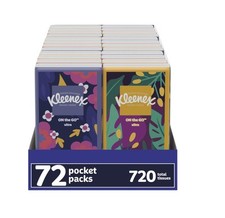 Kleenex On-the-go Facial Tissues, 72 On-the-go Packs (3 Trays Of 24 Pa picture