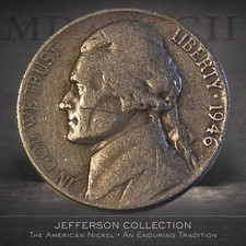 1946 P Jefferson Nickel RARE Coin • Post-War - RIM ERROR & 