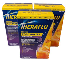 3 PK Thera Flu Nighttime Severe Cold Relief Honey Lemon  Powder EXPIRES 4/28 picture