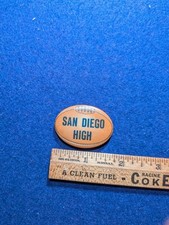 Vintage San Diego High Football Pinback Pre War   Rare  Cruver Mfg Chicago  picture
