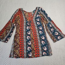 Billabong Boho Lace-Up Bell Sleeve Mini Dress picture