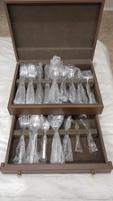 Vintage Northland Stainless Flatware Danish Fling 72 Pc Set Unused w/ Wooden Box picture