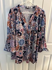 Ava And Grace Multicolor Paisley Tunic Top Size 3X picture