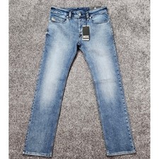 Diesel Safado Straight Jeans Men's 32x32 Blue Denim Stretch Button Fly RE021 NWT picture