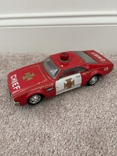 Vintage Taiyo Fire Chief Car C-703 Tin Japan Untested picture
