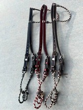 Rawhide Charro Saddle Horse Headstall, Cabezada Finas Cuero Crudo picture