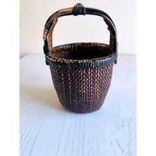 Antique Hand Woven Chinese Rice Gathering Basket picture