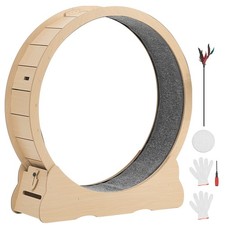 Uimoso 48-inch Wooden Cat Exercise Wheel with Carpeted Track for Indoor Use picture
