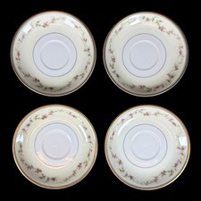 Lot of 4 Haviland & Co Limoges France Pink Rose Gold Rim Porcelain plates 5.5