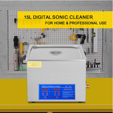 KFFKFF 15L Ultrasonic Cleaner 40kHz 400W Digital Timer Heater Jewelry Eyeglass picture