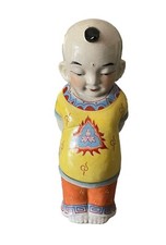Vintage Chinese Famille Rose Boy Statue/Figurine Crackle Glaze Porcelain 12 Inch picture