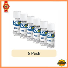 Rust-Oleum American Accents 2X Ultra Cover Gloss White Spray Paint 12 oz 6 Pack picture