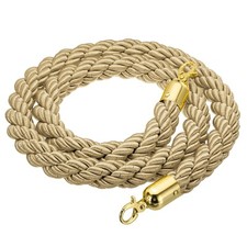 Stanchion Rope 1.5m 5Ft Barrier Rope Twisted Post Champagne Gold Gold Hook picture