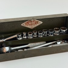 Vtg S-K SK Tool Breaking Bar Socket Set Ratchet Extension 1/4